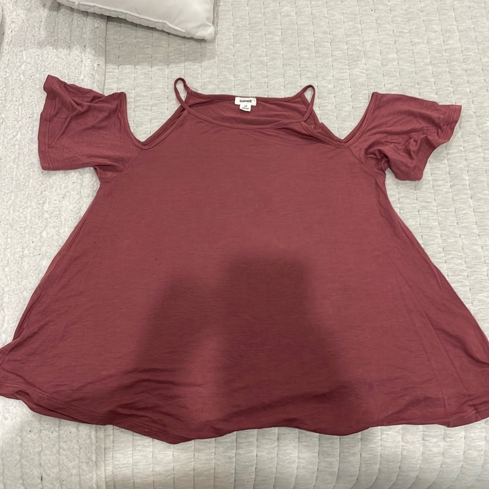 GARAGE- Shoulder Cut Short Sleeve Shirt